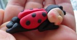 bimbo coccinella in fimo